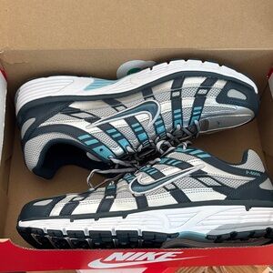 Nike P-6000 Men’s Running Shoes Black and Light Blue Athletic Shoes